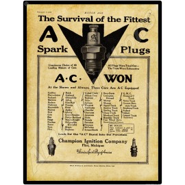 Champion 1917 AC Titan Spark Plugs New Metal Sign: Champion Ignition Co., Flint, Michigan