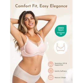 MomWills Nursing Bras for Breastfeeding, Seamless Ultra Comfort Maternity Bra, Natural Shape Pregnancy Bras for Women