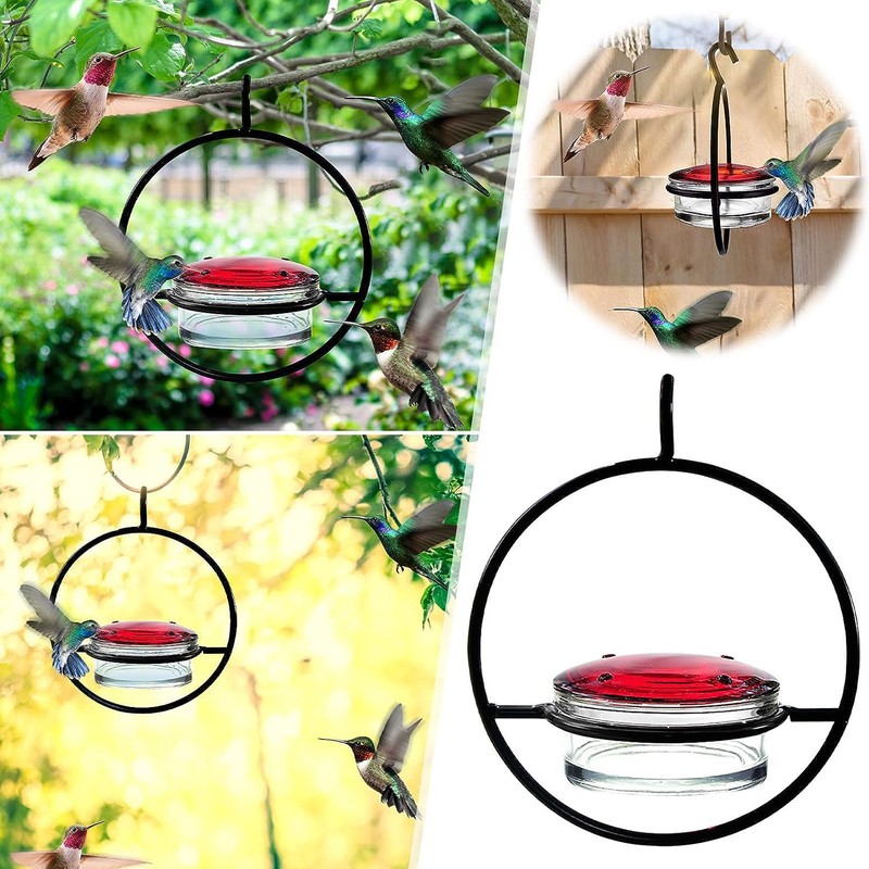 3 Pcs Hummingbird Feeder Metal Hanging Bird Feeder for Outdoor