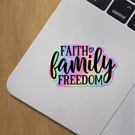 Holographic Decal Stickers of Faith Family Freedom Premium Waterproof Vinyl Decal Stickers for Laptop Phone Accessory Helmet Car Window Mug Tuber Cup Door Wall Decoration ANDVER3f2981bHO