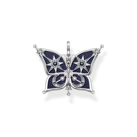 Thomas Sabo Sabo PE929-945-7 Butterfly Star and Moon Pendant 925 Sterling Silver Dimensions: 2.4 cm x 3 cm, Silver, Cubic Zirconia