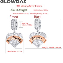 Family Charms, 925 Sterling Silver Mother Father Daughter Son Brother Sister Grandma Grandpa Nana Husband Wife Aunt Uncle Niece Nephew Faith Friends I Love You Pendant for Birthday/DIY Bracelet,