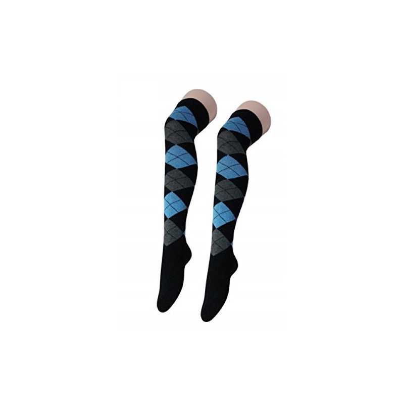 Argyle Over The Knee Socks Ladies Thigh High Diamond Check