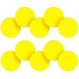 Hermit Crab Sponges for Water, 10 Pack Unbleached Hermit Crab Accessories & Supplies, Pet Crab Sponges Provide Nutrients and Maintain Tank Humidity, Water Dish Yellow Real Sea Sponges, 2" x 1"