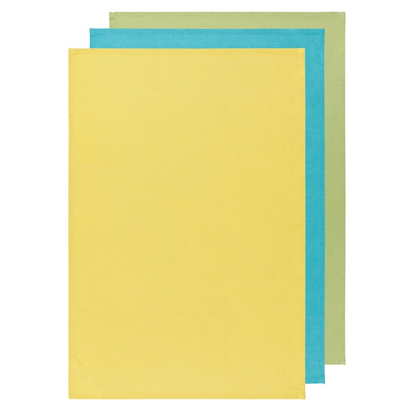 Now Designs Floursack Kitchen Dish Towels,Cotton, Chartreuse/Turquoise/Leaf 20 x 30in,