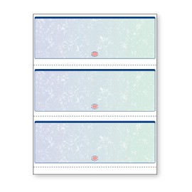 Docugard Premier Prismatic Business Checks, 3 Checks Per Page, Blue and Green, 24 Pound, 8.5 x 11 Inches, 500 Sheets per Ream (04539), Blue/Green