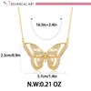 LILIE&WHITE Gold Hollow Butterfly Pendant Necklace for Women with Rhinestone