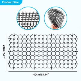 HakyPaky 16 Pack 16 x 8 Inch Cat Scat Mat with Spikes, Scat Mat for Cats Cat Deterrent Mat Digging Stopper Repellent Spike Mat