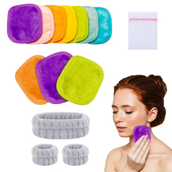 Belleaura Reusable Face Makeup Remover Pads – 7 Rainbow Microfibre