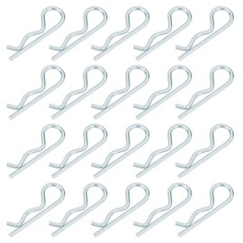 sourcing map 1.5 mm x 28 mm Cotter Pins Spring Fastener, Hitch Pins Retaining Pin R Clip Hairpin Carbon Steel Silver Tone 20 Pcs