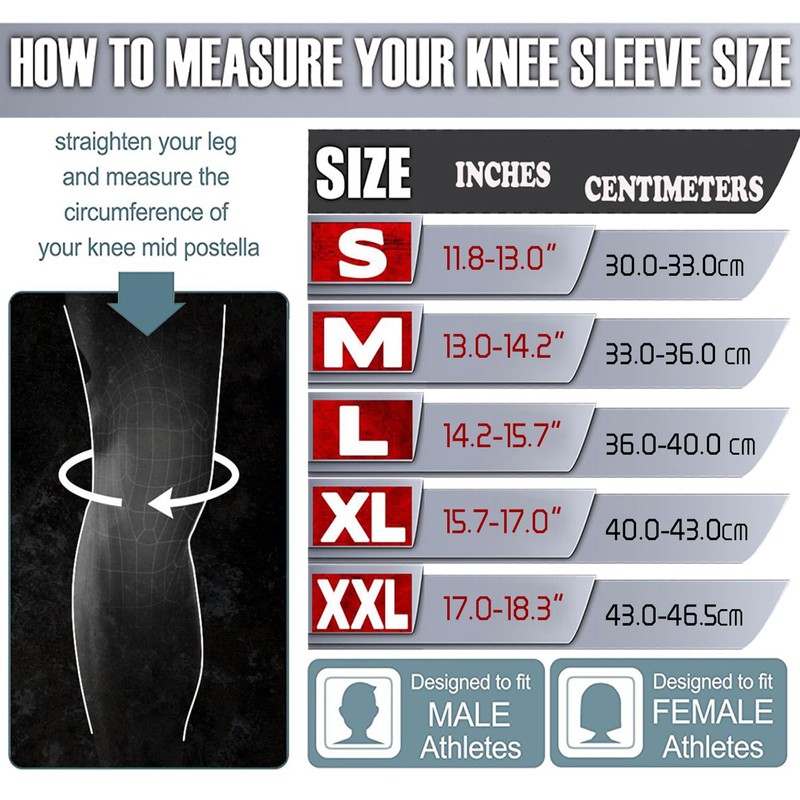 Knee Sleeves (1 Pair), 7mm Neoprene Compression Knee Braces, Great
