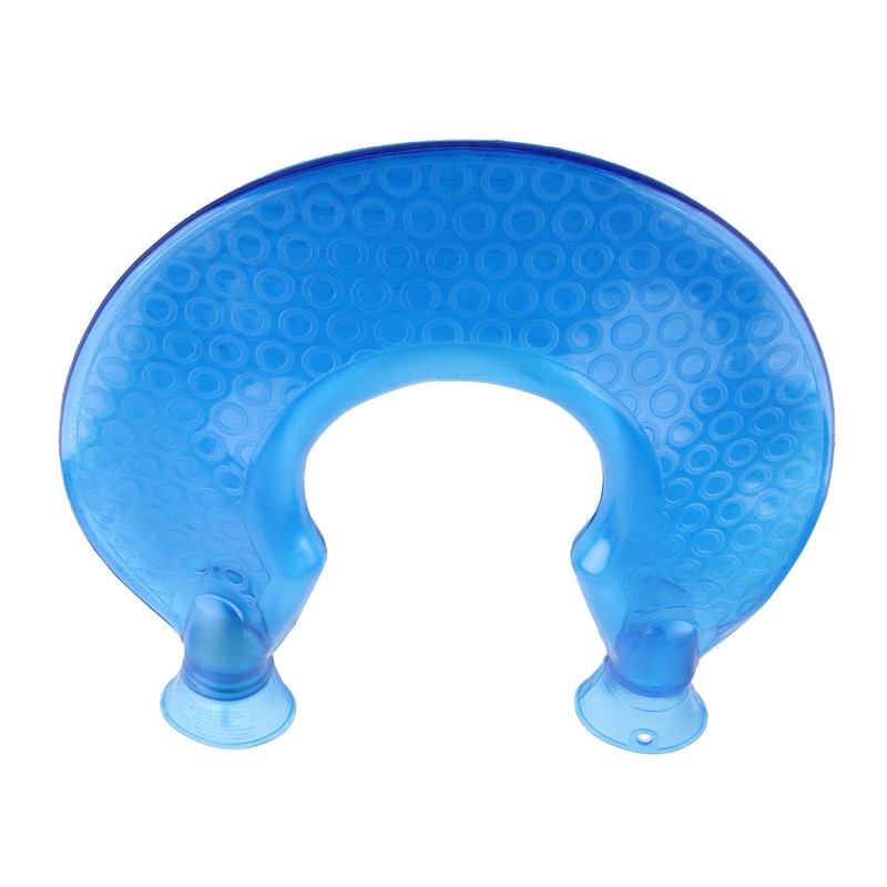 1400ml U Shaped Hot Water Bag Translucent Blue PVC Heating