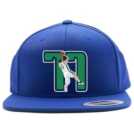 Past Time Shirts Snapback Blue Dallas Luka Doncic 77 Logo Hat