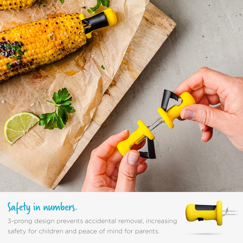 Dreamfarm Lockorns Super Secure, Easy-to-use, & Mess-Free Anchor-Lock Corn Cob