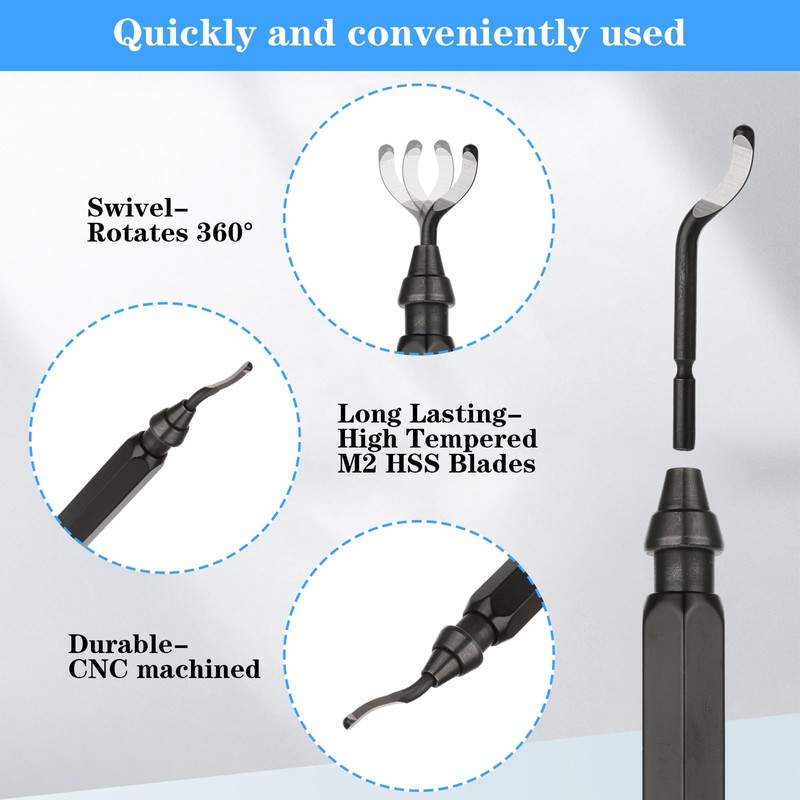 Deburring Tool Set, with 10PCS Deburring Head Burr Remover Hand