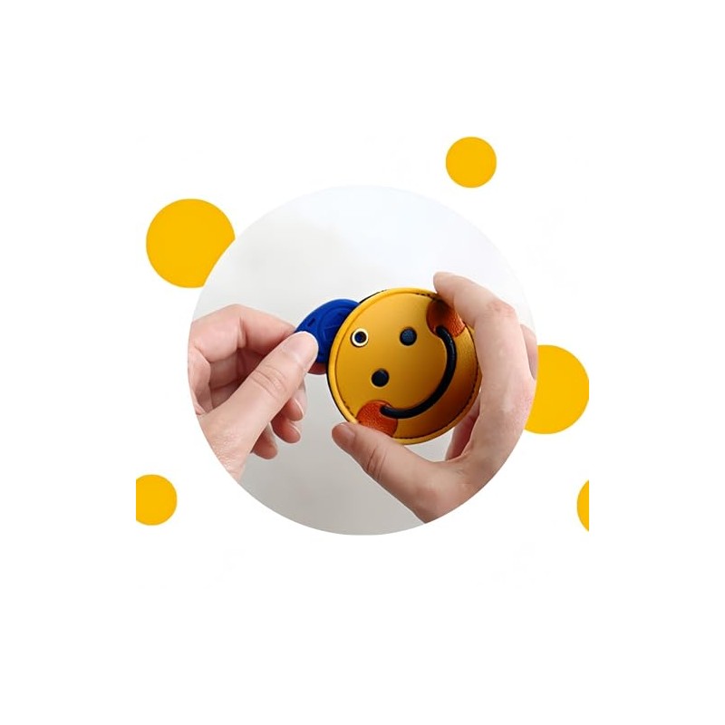 MC Fashion Cute Cartoon Keychain Holder for AirTag, PU Leather
