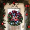 Farmhouse Red Truck Christmas Wreath Front Door Wall Hanging Decoration
