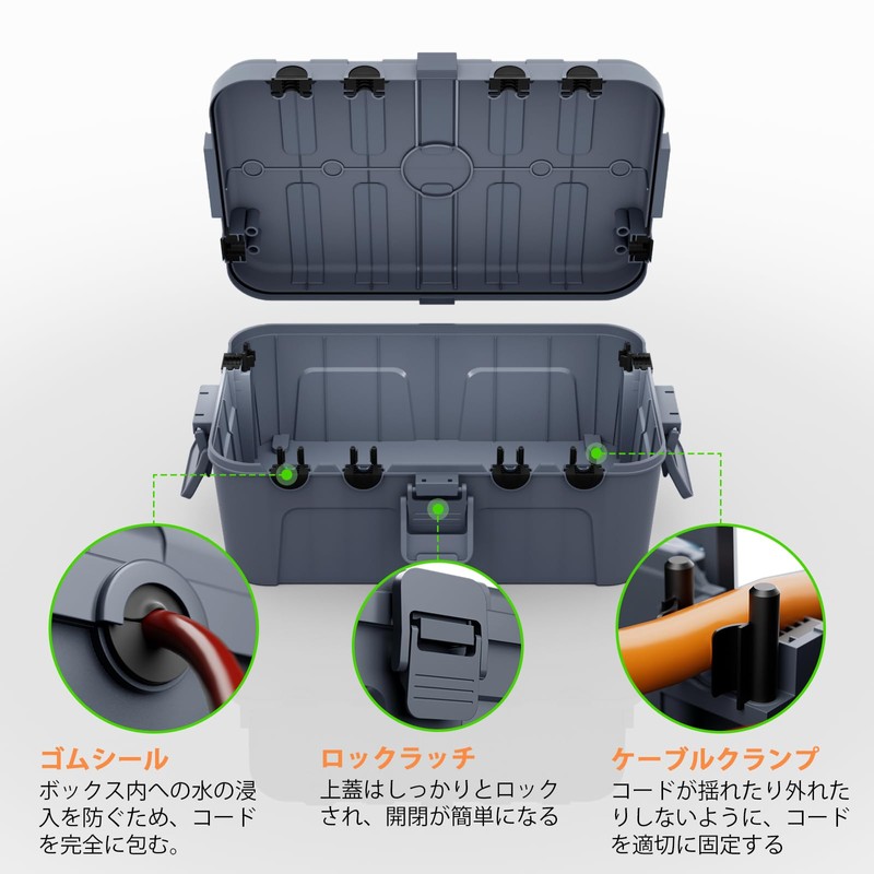 Flemoon Large Outlet Box IP54 Waterproof Rainproof Outdoor Power Box