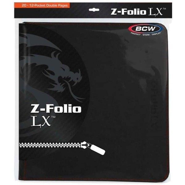 BCW Gaming 12-Pocket Z-Folio LX Trading Card Albums, Black