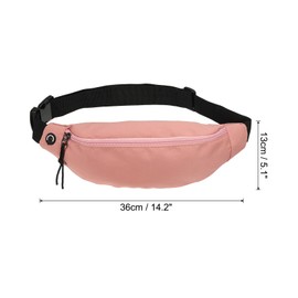 PATIKIL Fanny Pack, Adjustable Belt Bag for Men and Women Waterproof Waist Bag Crossbody with Headphone Jack for Hiking Walking, Pink