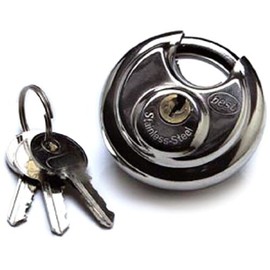 Merriway® BH01711 Discus Padlock, 50mm (2 inch) Dia. - Stainless Steel