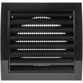 Vent Systems 10cm Air Vent Cover, Dryer Vent and Bathroom Exhaust Pipe, Black Louvers, Exterior Dryer, Vent Cover, Opening Flap - Exhaust, Supply Air Register Grille with