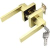 Hardbase Hardware Door Knob with Key Indoor Bathroom Lever Handle