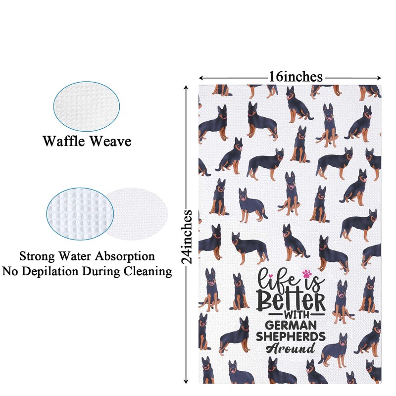 PXTIDY German Shepherd Kitchen Towel Life is Better with German