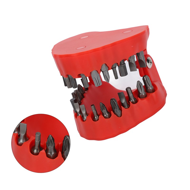 Denture Drill Bit Holder Teeth Model Shaped Full Opening Screwdriver
