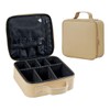 TANPADUAJI Makeup Bag Organizer Travel Case with Adjustable Dividers Light Portable Train Storage Bag for Makeup Brushes Jewelry Accessories (Brown)