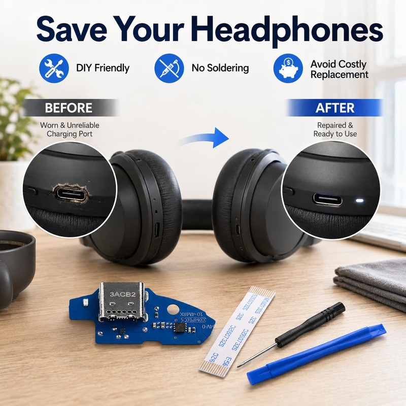 USB C Charging Port Replacement Kit for Sony