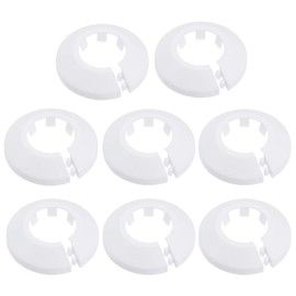 sourcing map 25mm Pipe Cover Decoration PP Plastic Water Pipe Escutcheon White 8pcs