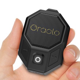 Clip On Portable Speaker - Oraolo Wearable Speaker with Bluetooth 5.4, Mini Speaker for Hands-Free Calls, Built-in Mic, Stereo Sound, IPX6 Water Resistance, 12H Playtime, Wireless Speaker for Outdoor