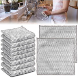 10 Pack Metal Fiber Cloth Claws Cloth Wet Dry Mesh Microfiber Cleaning Cloth for Metal Pot Kitchen Dish