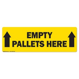 Empty Pallets Here Non-Slip Floor Marker | 3 Pack of 6" X 18" Floor Marker Vinyl Decal| Protect Your Business, Work Place & Customers | Made in The USA