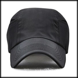 White Fang CA743 Mesh, Plain, Cap, Hat, Running, Outdoor, Men's, Women's, Black