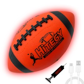MPMVP Rechargeable Light Up Football - Glow in The Dark Football - Junior Size - Equipped with USB-C Cable, Pump,Gift Wrapped Toys for Kids, Boys, Youth, Indoor & Outdoor Games (Without a Bag)