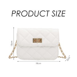 ZGDEIWGF 1 x Lingge shoulder bag, women's shoulder bag, chain shoulder bag, casual small square bag, fashionable clutch bag, large leather bag, commuter bag., cream-coloured