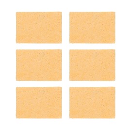 sourcing map 6pcs Soldering Iron Cleaning Sponge 1.97" x 1.38" Replacement Sponge High Temperature for Cleaning Welding Soldering Iron Tip, Yellow