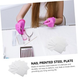 Healeved 10pcs Nail Art Printing Plate Stamper Nail Stamping Plates Nails Accessories Nail Gel Kit Manicure Kit Manicure Stamping Template Nail Tools DIY Nail Art Stencil Stainless Steel