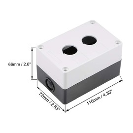 uxcell Push Button Switch Control Station Box 22mm 2 Button Holes White and Black