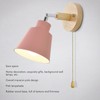 Macaron Bedside Wall Lamp Space Saving Pink Lampshade Wall Sconces
