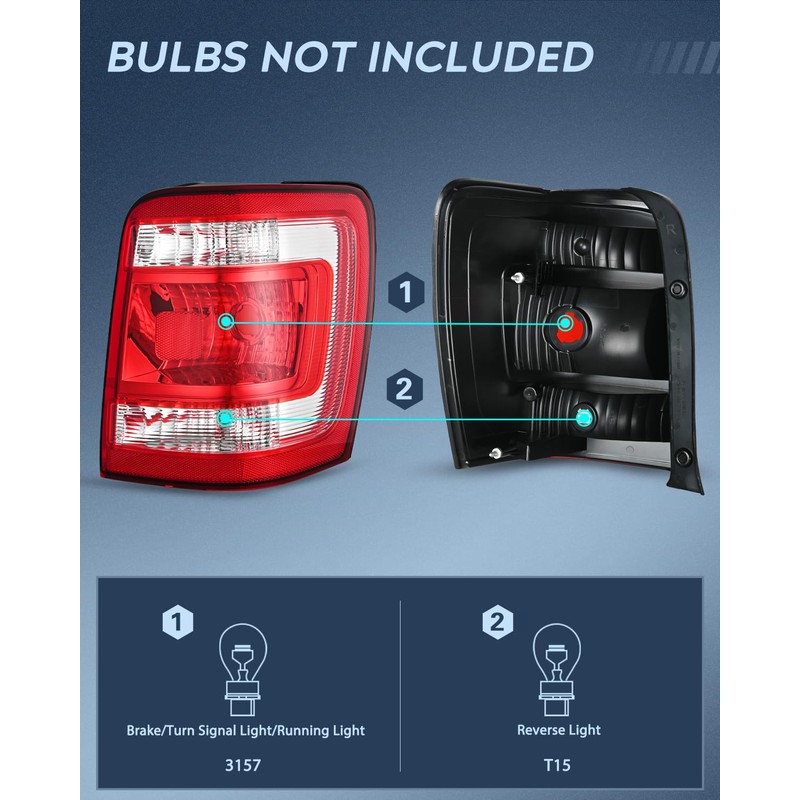 Nilight Taillight Assembly Compatible with 2008 2009 2010 2011 2012
