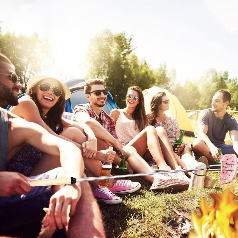 Marshmallow Roasting Sticks-Kiwinvou 8 Pcs Stainless Steel Telescopic Roasting Sticks