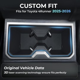 KATORN Center Console Cup Holder Inserts for Toyota 4Runner 2026 2025 (6th Gen), Interior Accessories TPE Cup Holder for 2025-2026 4 Runner, Black