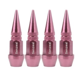 Senzeal 4X Long Impale Spiked Aluminum Car Truck Bike Wheel Tire Caps Air Dust Cover Pink