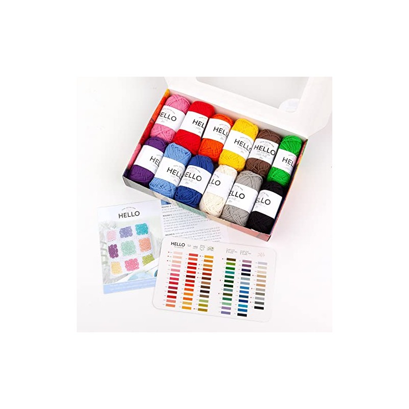 Hello 100% Cotton 12 Ball Yarn Pack - Assortment