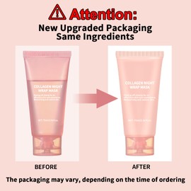 TYTCA Collagen Night Wrapping Mask Peel-Off Overnight Collagen Face Mask - Deeply Hydrates & Firming & Glowy - Reduce Sagging & Wrinkle For Glowing Skin 2.54 fl.oz with Mask Applicator