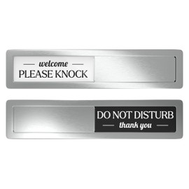 Stainless Steel Do Not Disturb Sign, Premium Please Knock Welcome Sign, Do Not Disturb Door Hanger Sign Alternative, In a Meeting Sign for Office Door, Office Supplies Decor, 7x1.5 Office Door Sign