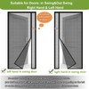 Risareyi Side Opening Magnetic Screen Door in Fiberglass 36x96inch, Grey